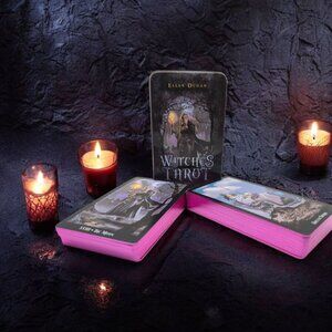 Witches Tarot Deck by Ellen Dugan – 78 Illustrated Cards with Booklet & Tin